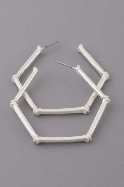 Hexagon Hoop Earrings