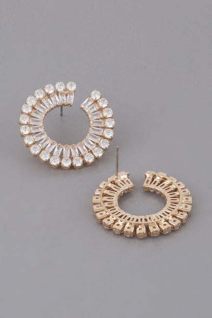 Jeweled Round Stud Earrings