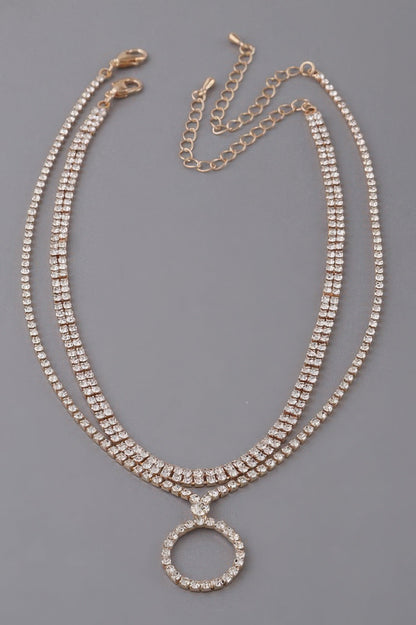 Jeweled Circle Choker Necklace