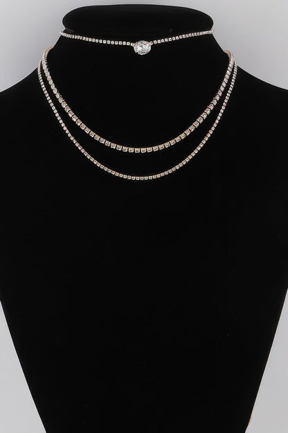 Multi Rhinestone Necklace