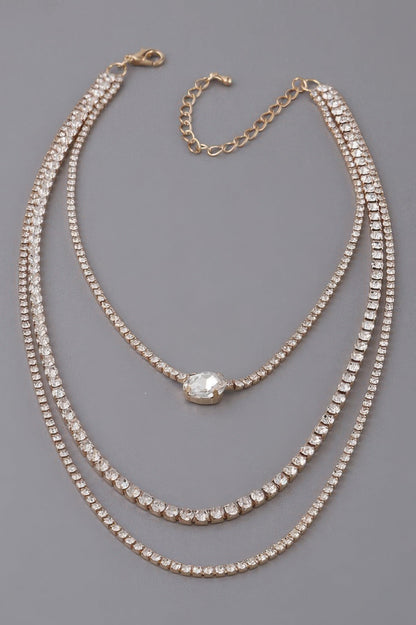 Multi Rhinestone Necklace