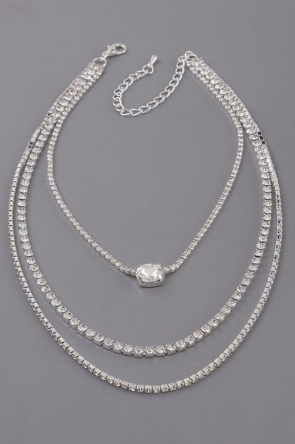 Multi Rhinestone Necklace