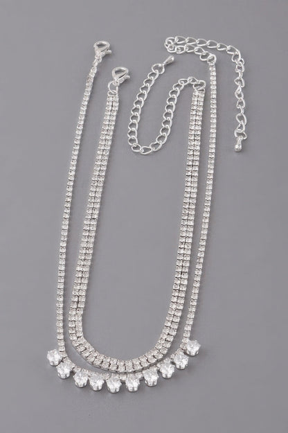 Triple Rhinestone Choker Necklace