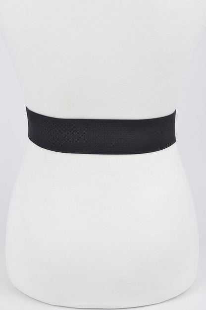 Heart Rhinestone Buckle Elastic Belt