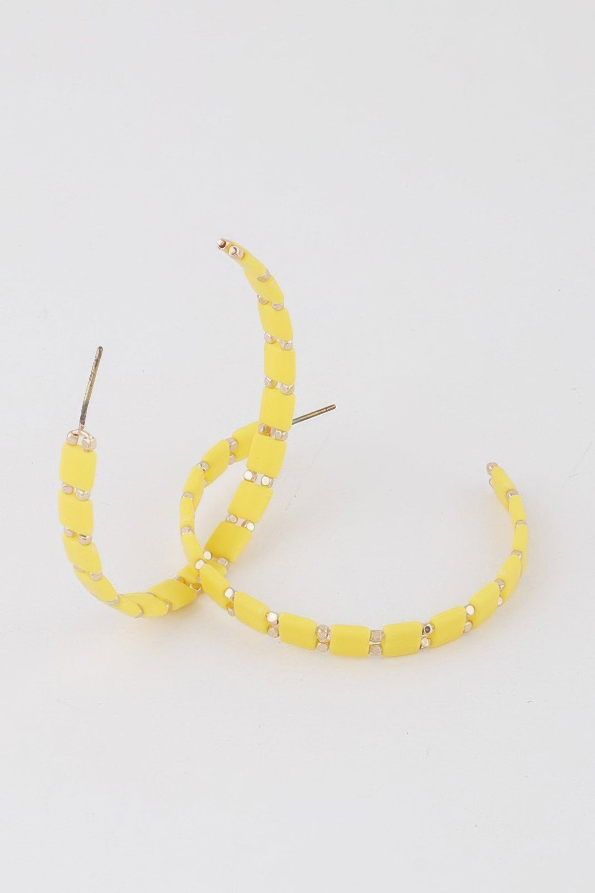 Square Beaded Hoop Earrings