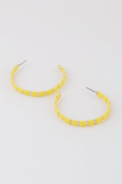 Square Beaded Hoop Earrings