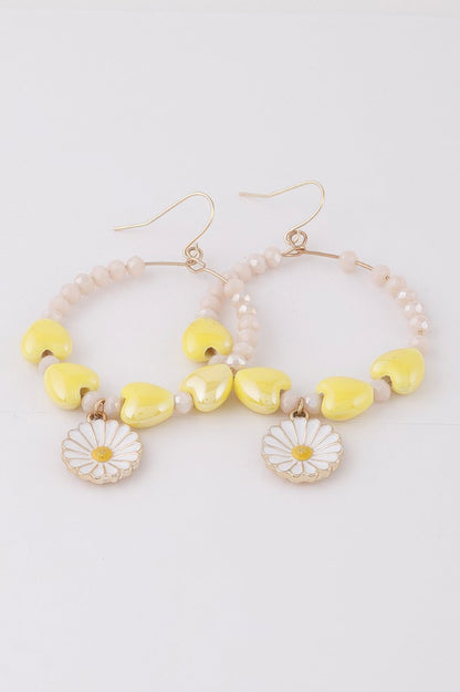 Open Beaded Flower Earrings
