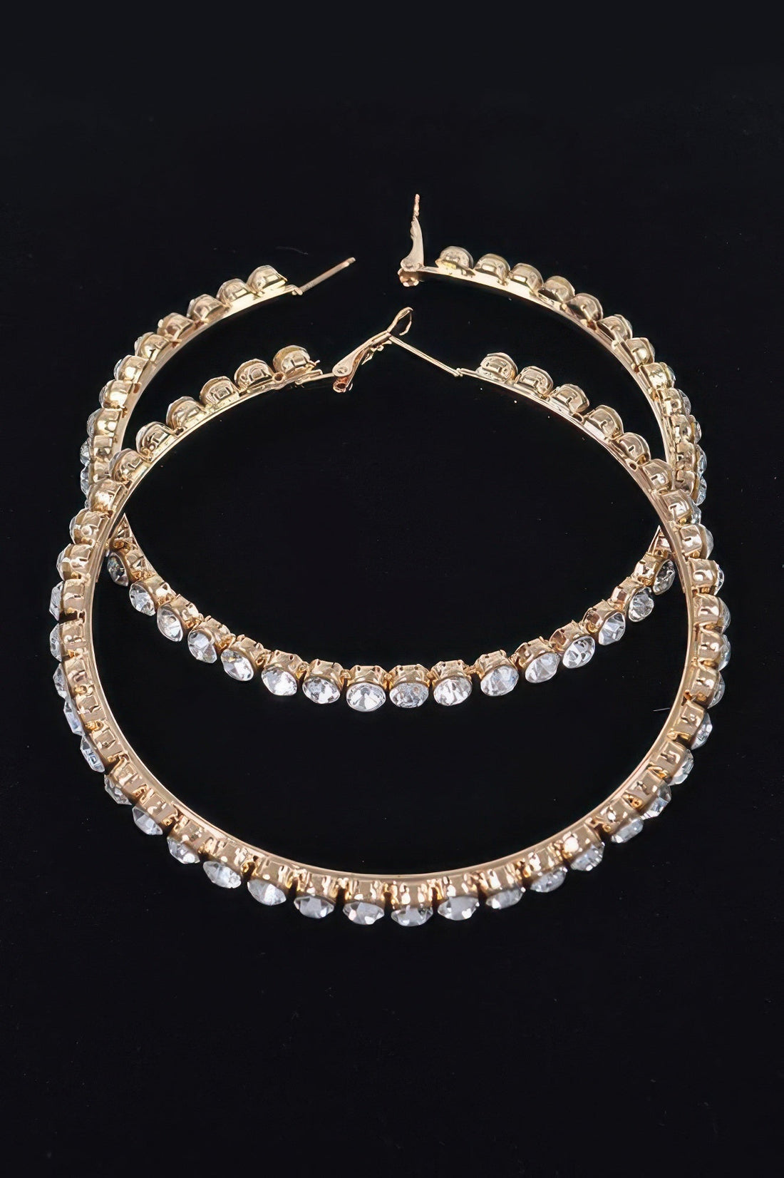 8cm Rhinestone Hoop Earring