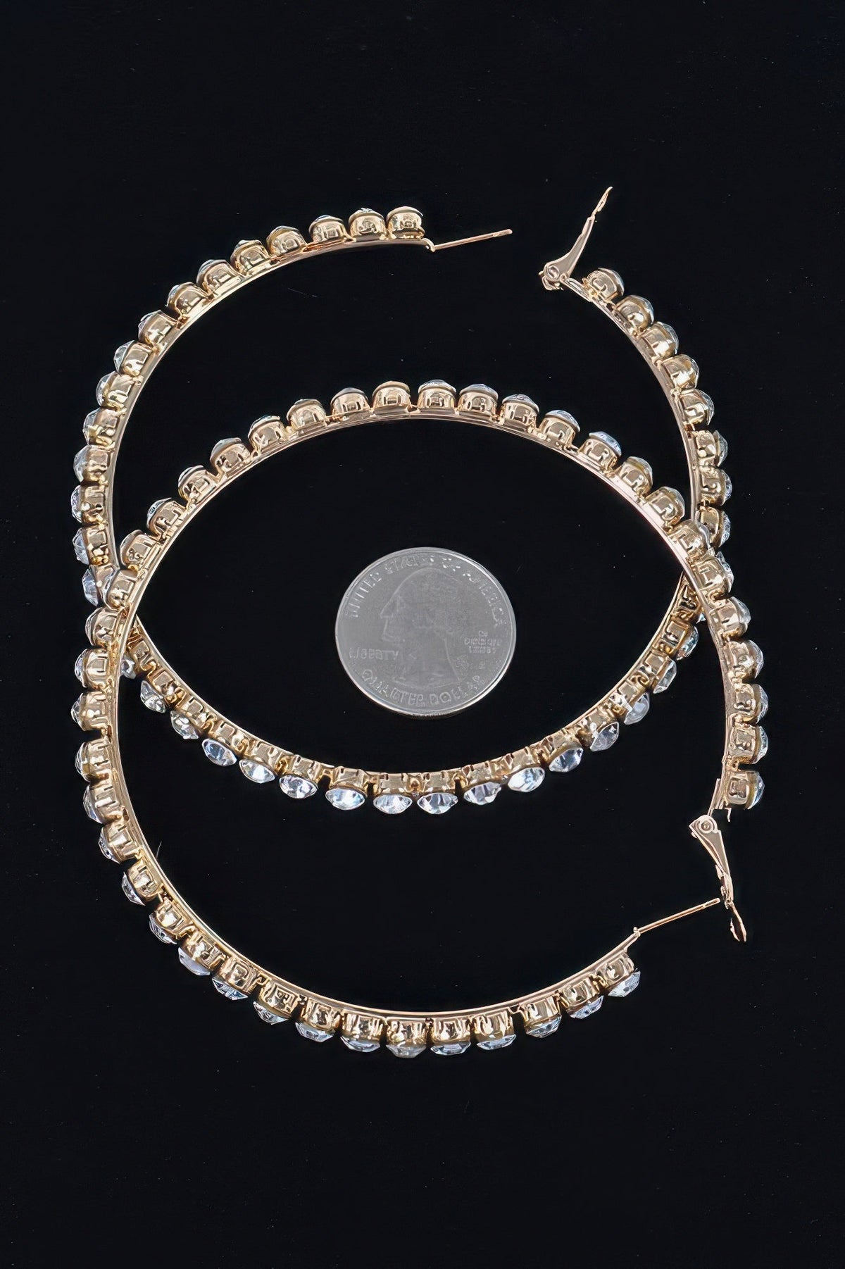 8cm Rhinestone Hoop Earring
