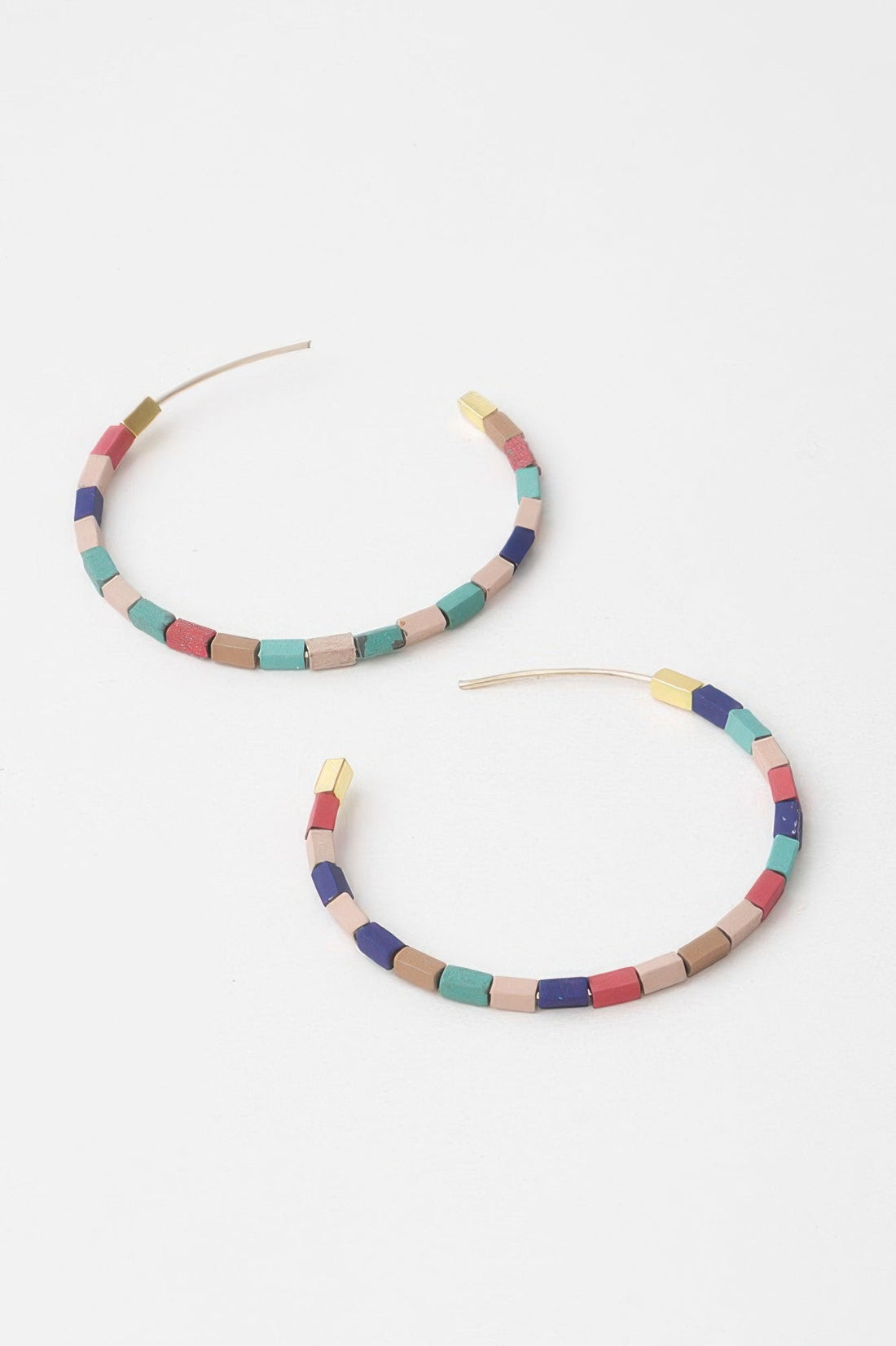 Beaded Clay Hoop Earrings
