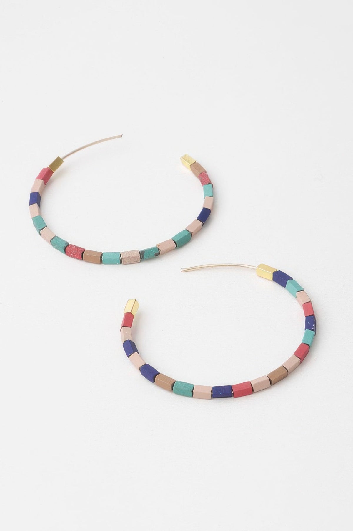 Beaded Clay Hoop Earrings
