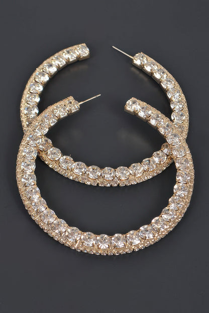 60mm Rhinestone Hoop Earring