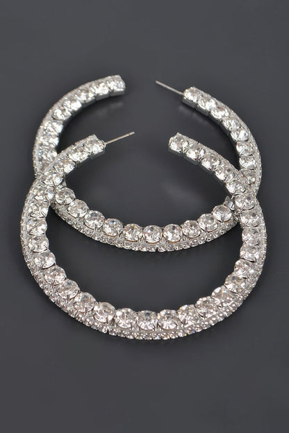 60mm Rhinestone Hoop Earring