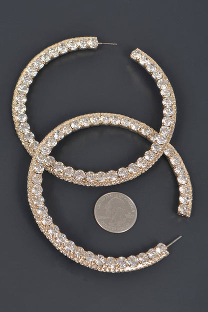 80mm Rhinestone Hoop Earring