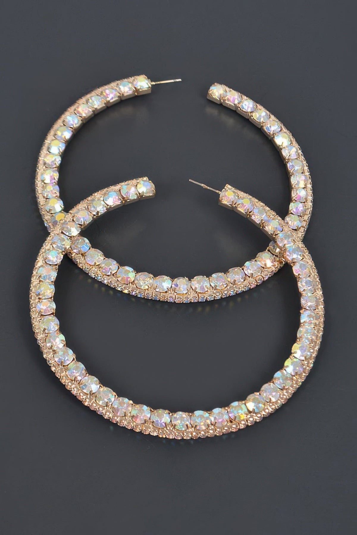 80mm Rhinestone Hoop Earring