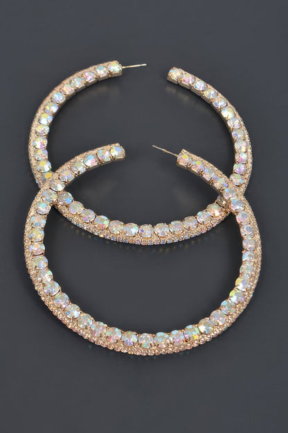80mm Rhinestone Hoop Earring