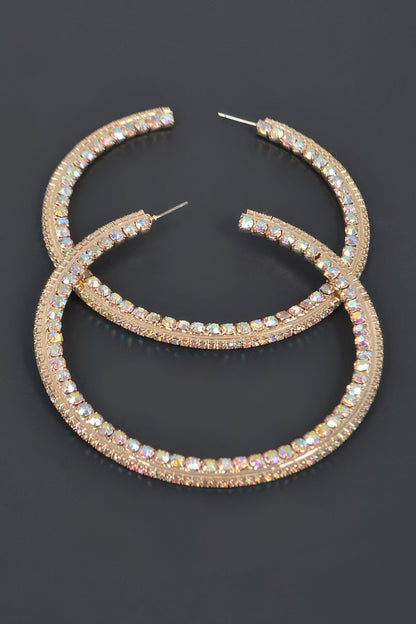 80mm Rhinestone Hoop Earring