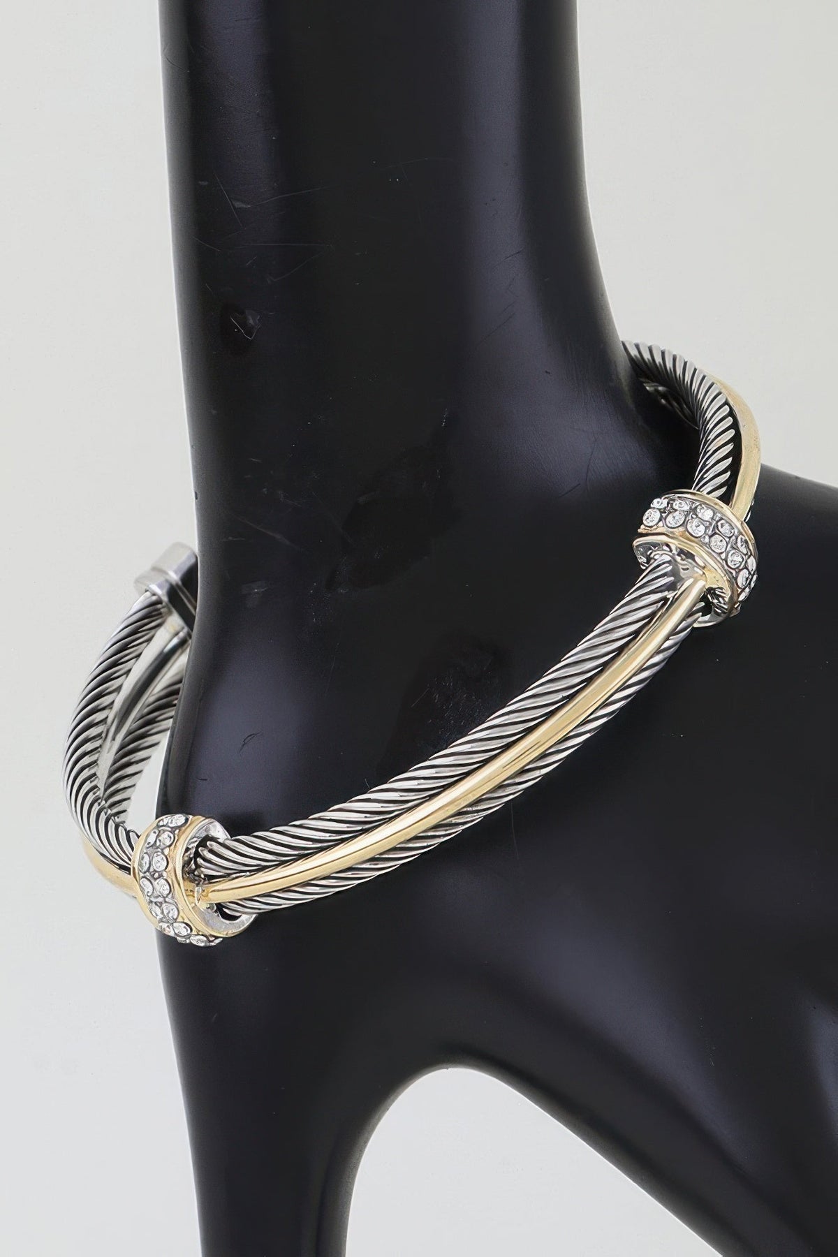 Bejeweled Multi Twisted Open Cuff Bracelet