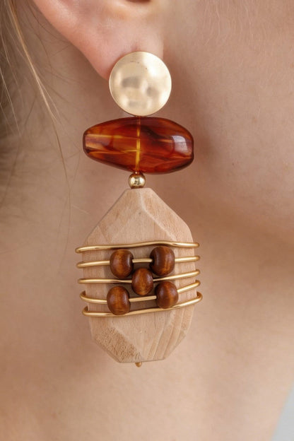 Abstract Historic Pillar Drop Earrings