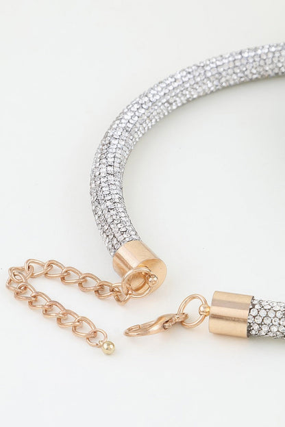 Bejeweled Blooming Flower Choker Necklace