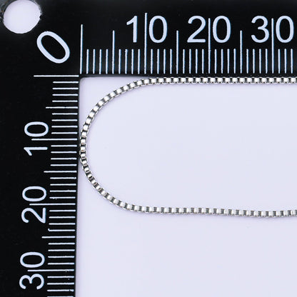 Silver 1mm Classic Ready to Wear Box Chain 16 Inches Necklace | WA-2334