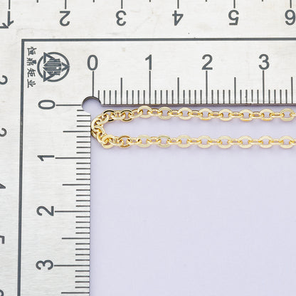 24K Gold Filled 2mm Standard Minimalist Cable Unfinished Chain by Yard | Roll-01865