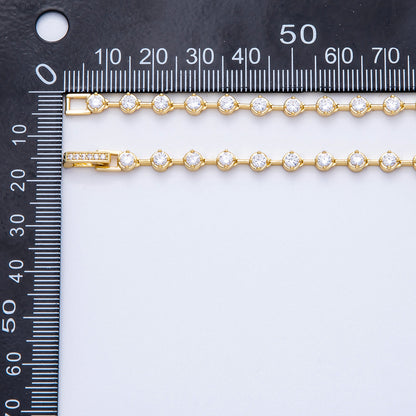 16K Gold Filled 4mm Clear Round CZ Lariat Chain 18.5 Inch Necklace | WA-04250