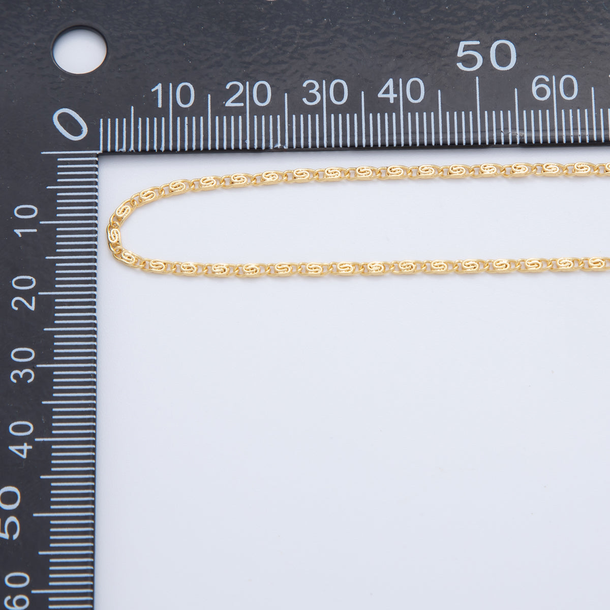 16K Gold Filled 1.8mm Minimalist Scroll Chain 17.5 Inch Necklace | WA-3263
