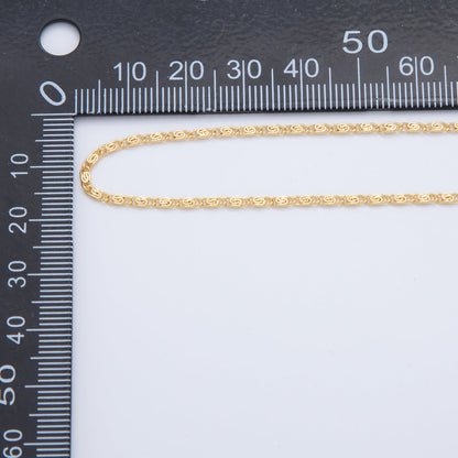 16K Gold Filled 1.8mm Minimalist Scroll Chain 17.5 Inch Necklace | WA-3263
