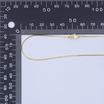 24K Gold Filled 0.9mm Cocoon Snake 17.5 Inch Chain Necklace | WA-3233