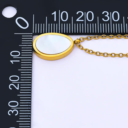 24K Gold Filled Shell Pearl Oval Cable 18 Inch Necklace w. 2 Inch Extender | WA-2658
