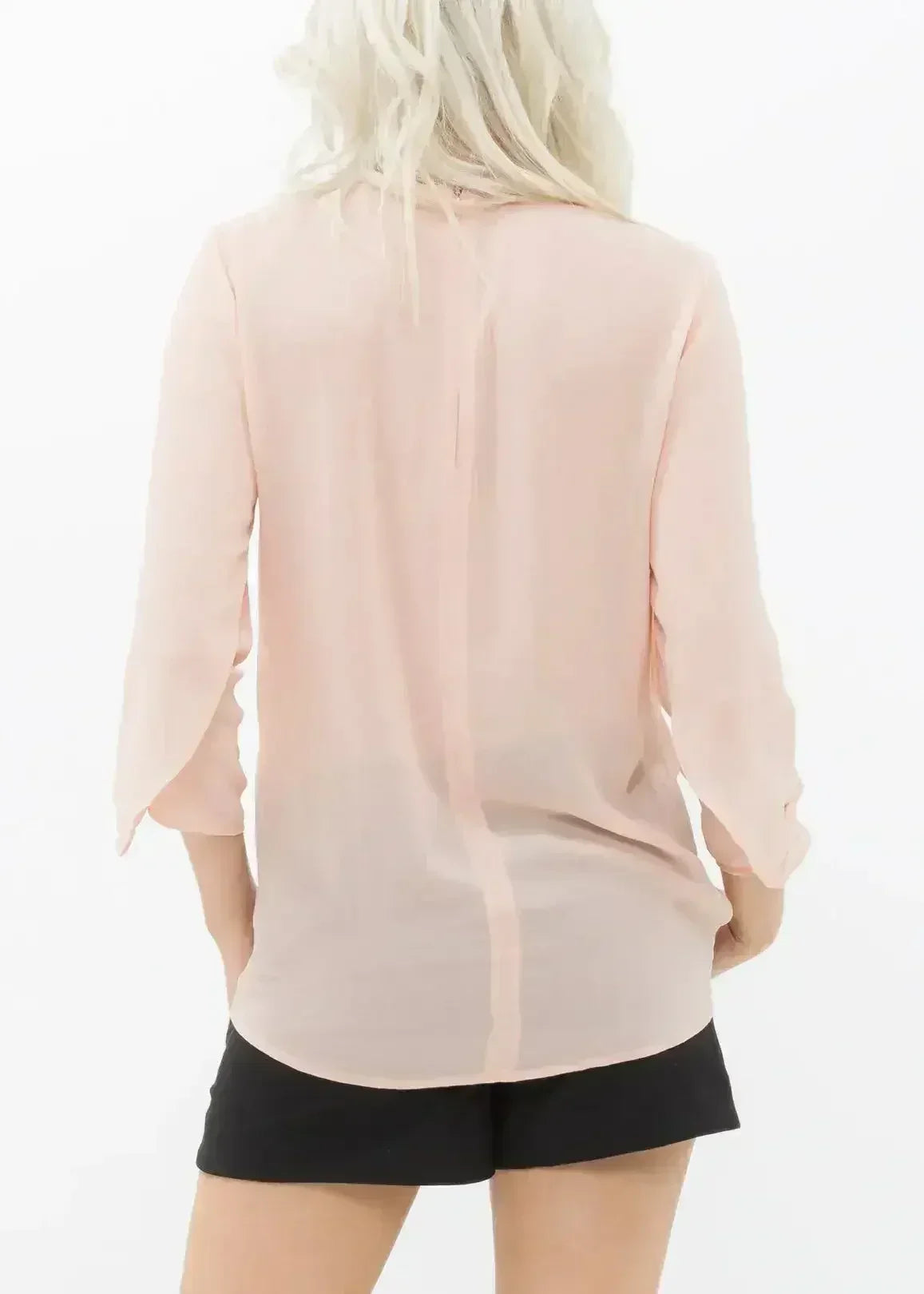 Blush &amp; Cream Cross Hem Blouse For Women | Femstylo