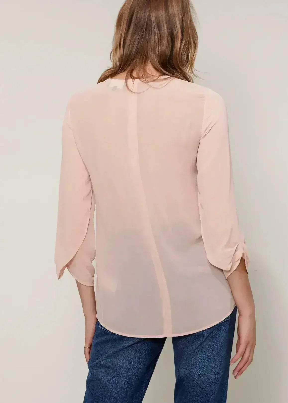 Blush &amp; Cream Cross Hem Blouse For Women | Femstylo