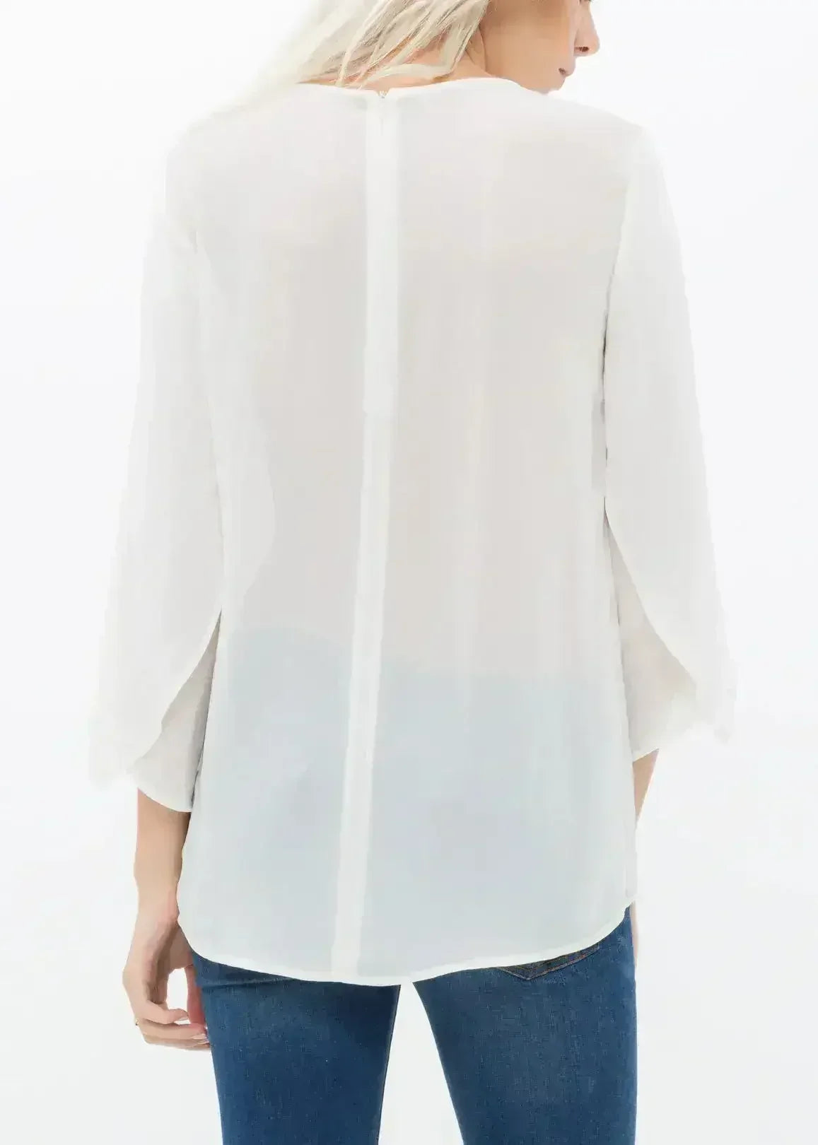 Blush &amp; Cream Cross Hem Blouse For Women | Femstylo