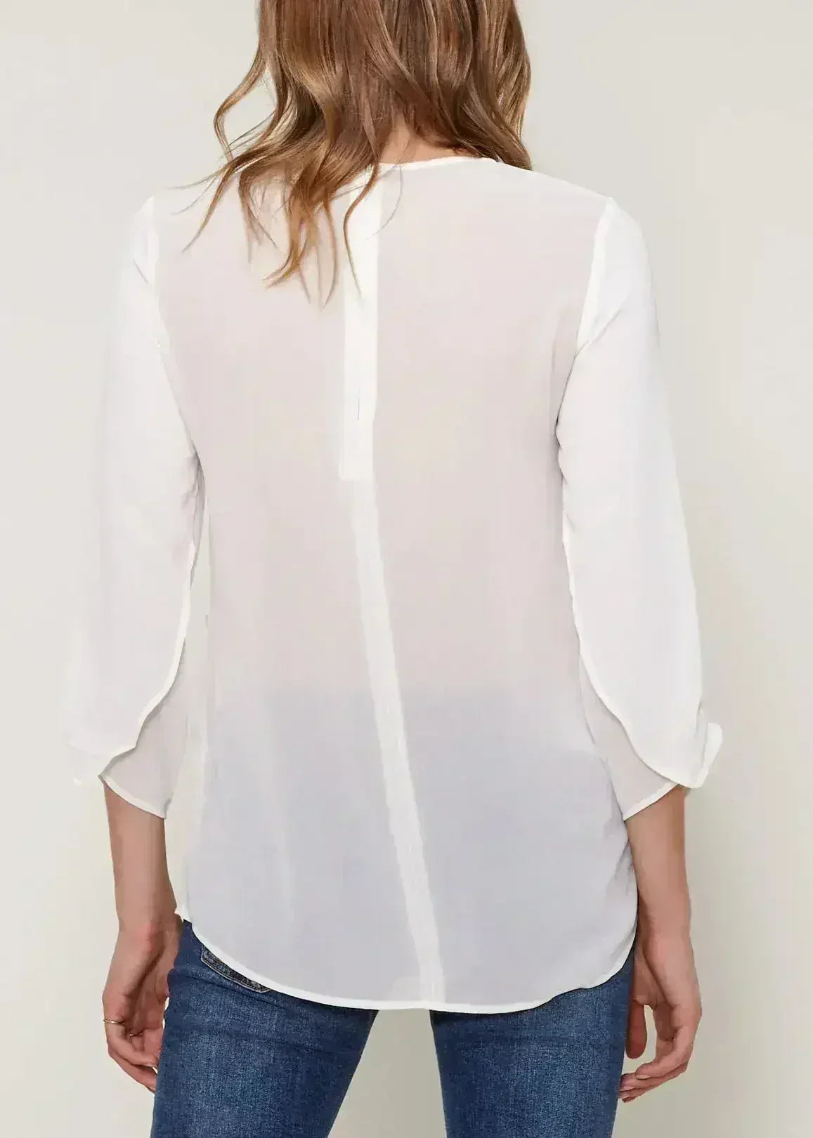 Blush &amp; Cream Cross Hem Blouse For Women | Femstylo