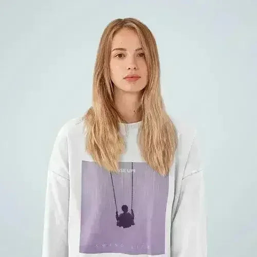 Purple Logo Sweatshirt - Soft Loose Fit Women&