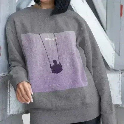 Purple Logo Sweatshirt - Soft Loose Fit Women&