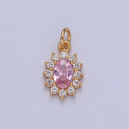 24K Gold Filled Celestial Sun Cubic Zirconia Charm For DIY Jewelry Necklace Making | X-082 - X-087