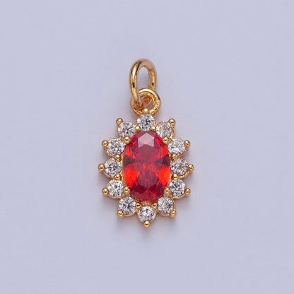 24K Gold Filled Celestial Sun Cubic Zirconia Charm For DIY Jewelry Necklace Making | X-082 - X-087