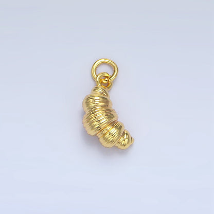 24K Gold Filled Mini Croissant Pastry Multidimensional Minimalist Charm | X599