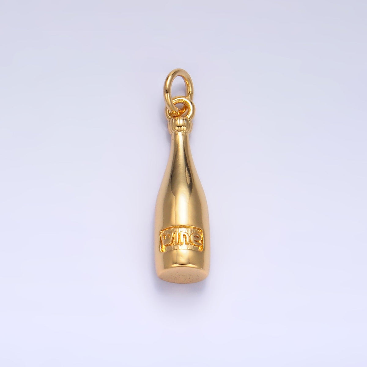 24K Gold Filled "Wine" Bottle Alcoholic Drink Mini Charm | X863