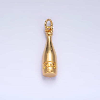24K Gold Filled "Wine" Bottle Alcoholic Drink Mini Charm | X863