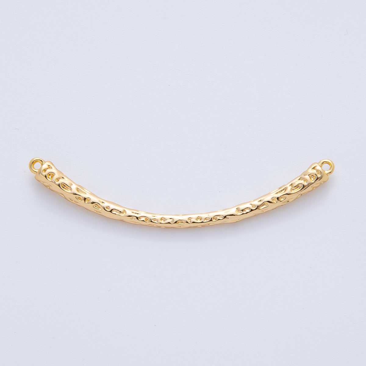 18K Gold Filled 54mm  Geometric Hammered Curved Connector | Y168