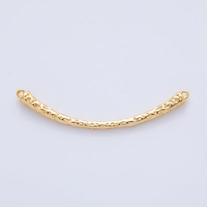 18K Gold Filled 54mm  Geometric Hammered Curved Connector | Y168