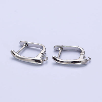 Dainty Gold Leverback Earring Silver Open Link Huggie Earring for Jewelry Making Supply Z-156 Z-157