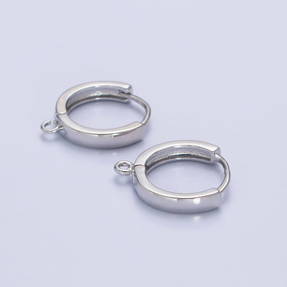 16K Gold Filled 15.5mm Huggie Open Loop Earrings Supply in Silver &amp; Gold | Z-335