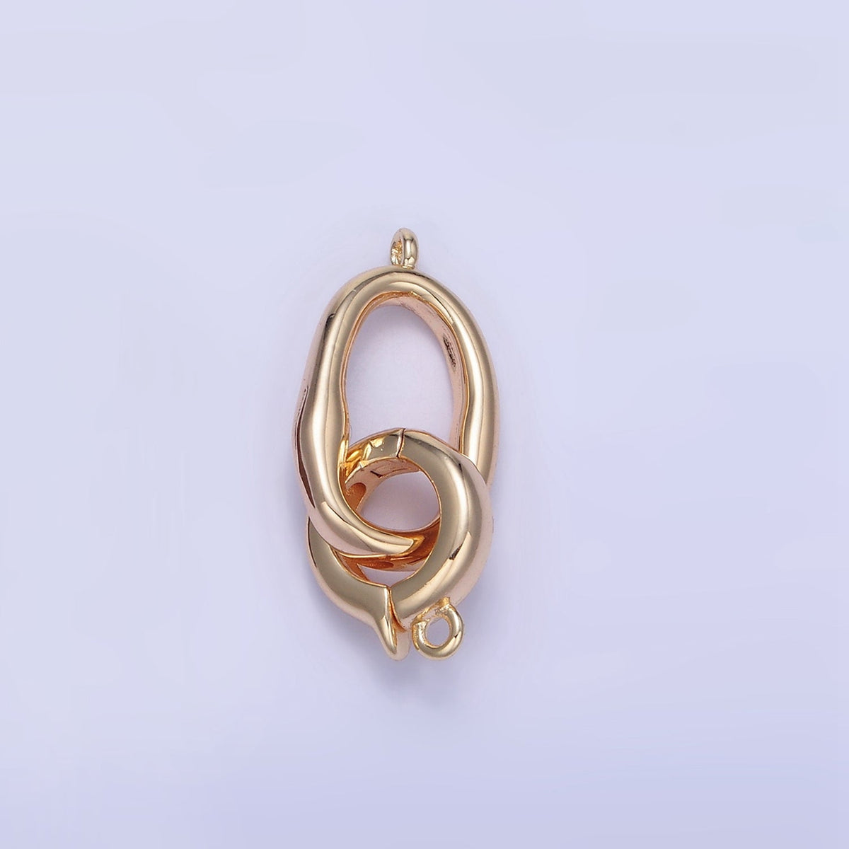 16K Gold Filled Abstract Rectangular Snap Latch Finding in Gold &amp; Silver | Z793