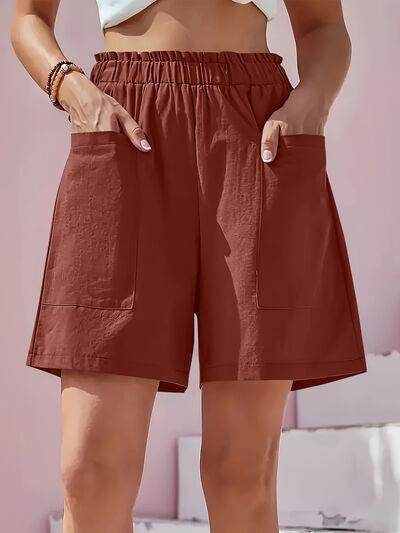 Full Size Pocketed Elastic Waist Shorts for Everyday Comfort