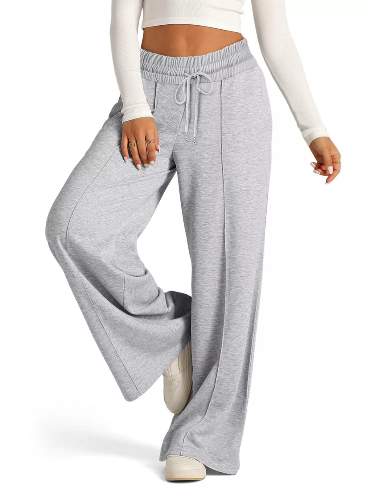Drawstring Wide Leg Pants