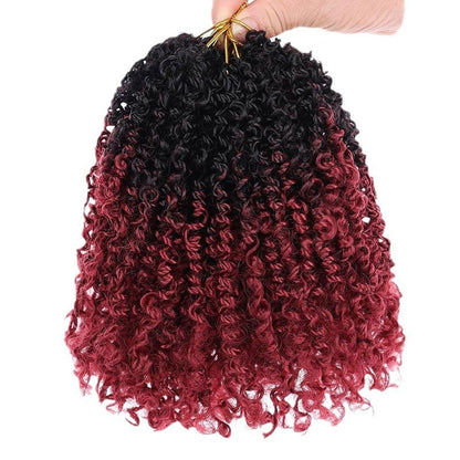 Synthetic Fiber Wig8 Inches24 StrandsCrocheted Small CurlsIrregular Style